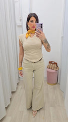 JEANS ZAMPA BEIGE ART.32504