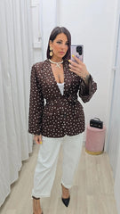 Blazer Pois Marrone