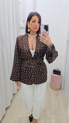 Blazer Pois Marrone
