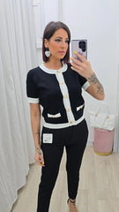Cardigan Bon ton  nero art380