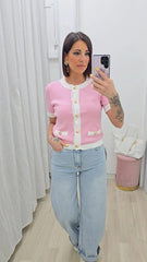 Cardigan Bon ton Rosa art380
