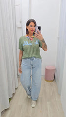Maglia Crochet  Verde " No Vobbe"