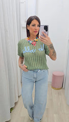 Maglia Crochet  Verde " No Vobbe"