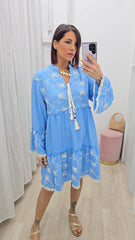 Abito India Celeste art.6002
