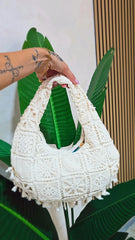 Borsa uncinetto Panna