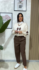 Pantalone Sigaretta Marrone art.30131