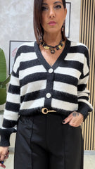 Cardigan Righello Nero