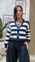Cardigan Righello Blu