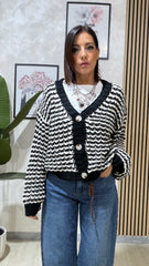 Cardigan Trama Nero