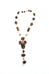 Collana fiore Marrone