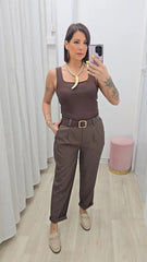 Pantalone Comfy Marrone art.8586
