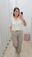 Cardigan Crochet Bianco