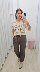 Cardigan Crochet Beige