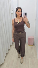 Pantalone Comfy Marrone art.8586