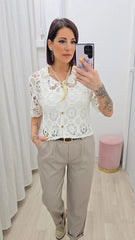 Cardigan Crochet Bianco